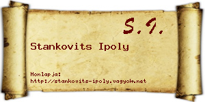 Stankovits Ipoly névjegykártya